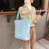 New Retro Women's Shoulder Bag Simple Solid Color Small Fresh Canvas Bag Literary Women's Buckle Tote Bag Large Capacity