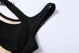 Kliou Mesh Patchwork Two Piece Set Women Skinny Hole Sleeveless Vest+Mid Waist See Through Leggings High Street Attirewear