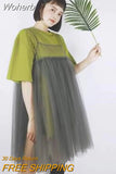 Spring Summer Women Fashion Layered High-waisted Skirts Casual Solid Color Cake Skirt QT1683-Outfit