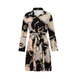 hirigin Women Printed Long Sleeve Dress Casual Bandage Mini A-line Dresses Sexy Party Summer Feminias Vestidos Women
