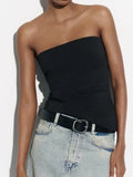 2023 Women Summer Sexy Bodysuits Tops Fashion Slim Solid Off shoulder Pleated Female Elegant Street Top Clothing-Outfit