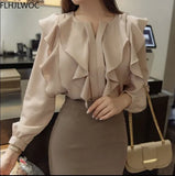 2021 Female Fashion Korea Chic Tops Blusas Women Long Sleeve Elegant Basic Wear Office Lady Work Bow Tie Shirt