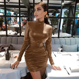 Pu Leather Club Mini Dress Winter Fall Bodycon Long Sleeve Sexy Party Outfits Women Fashion Birthday Y2K Clothes-Outfit