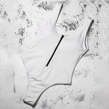 White Swimwear Women 2020 New Arrival Padded Zipper Patchwork Sexy One Piece Swimsuit Female Bathing Suit