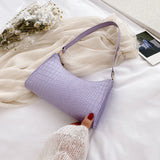 Simple Underarm Bags Fashion Purse PU Leather Women Handbags Totes Solid Elegant Female Retro Shoulder Bags For Women