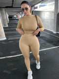 Woherb And Winter New Women's Casual Two-Piece Slim Long Sleeve Sports Suit-Outfit