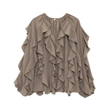 Spring 2025 New Long Fashion Loose Design Niche Laminated Shirt Top