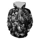 Horror Movie Clown Hoodies Winter Funny Characters 3D Print Mens Sweatshirt Fashion Full Printed Plus Size Unisex