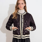 Ultra Light Short Puffer Jacket Women Autumn Winter White Duck Down Coat Stand Collar Lace Solid Female Feather