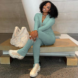 Knitting Long Sleeves Loose Crop Top Leggings 2 Pieces Detachable Set 2021 Fall Winter Women Fashion Casual