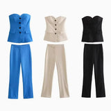 Women's Clip Lingerie Trousers Foot Forked Straight Trousers