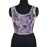 French Strapped Fish Bone Corset Short Vest Bustier Crop Monet Oil Painting Feng Shui Ink