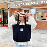 New Retro Women's Shoulder Bag Simple Solid Color Small Fresh Canvas Bag Literary Women's Buckle Tote Bag Large Capacity