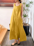 ZANZEA Women Summer Beach Sundress Stylish Tank Dress Casual Sleeveless Midi Vestidos Sarafans Female Beach Robe