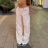 multi-pocket hot girl retro hip-hop street casual loose wild fold overalls women Europe and America fall 2021 new Y2K