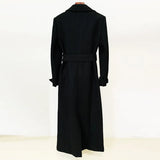 Autumn And Winter New Star Fashion Simple Belt Plus Long Hair Coat