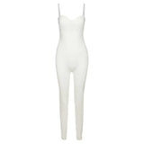 Kliou Body-Shaping Rompers Women Popular Classy Sheath Slim Sexy Cleavage Party Playsuit Solid Strapless Camisole Clubwear