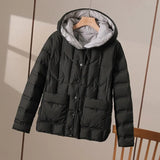 2022 New Winter Hooded Light Puffer Jacket Women Solid Color Versatile Portable Parka 90 White Duck Down Short Warm