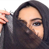 Muslim Women Crinkle Hijab Scarf Soft Solid Cotton Head ScarvesTurban Shawls and Wraps hijab femme musulman