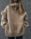 New Sweater Knitted Shirt Women's Fluffy Long-Sleeved Turtleneck