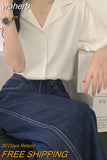 Colors Shirts Women Summer Thin Camisas Mujer Tops All-match Fashion Elegant Harajuku Solid Minimalist Holiday Aesthetic Chic-Outfit