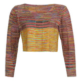Y2K Grunge Sweaters Loose Autumn Retro Cropped Knitwear Gradient Cute Casual Korean Pullovers Streetwear
