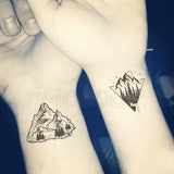 Tattoo Sticker Pine Tree Christmas Plant Black Hand Body Art Water Transfer Temporary Fake Tatto Flash Tatoo for Kid Girl