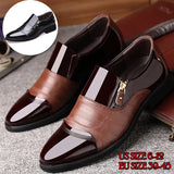Patent Leather Formal Shoes Business Pointed Toe Dress Shoes Fashion Classic Slip on Office Wedding Oxford Suit