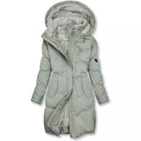 Warm Wool Collar Cotton Clothes Women Zipper Long Sleeves To Cotton Coat Hooded
