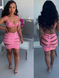 Sexy Hollow Out Bra and Skirt