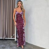 Woherb Girl Dress Sexy French Tea Break Vintage Dress Ins Summer Print Show Thin Halter Dress Woman-Outfit