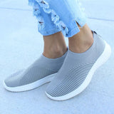 Women Flats Shoes Plus Size 43 Breathable Mesh Platform Sneakers Women Slip on Soft Ladies Casual Shoes Woman Knit Sock