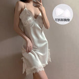 And Summer New Private Lace Sexy Pajamas Female Ribbon Slings Slings Tempting Tempting Home Clothes Pure