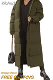 Zipper Long Sleeve Women's CoatSolid Color Long Cotton Coat Fashion Casual Warm Autumn Winter Parka-Outfit