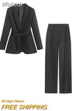 2023 Women Spring Pant Suits 2 pieces sets Casual Blazers Coats and Trousers Female Elegant Street Two Suit Clothing-Outfit