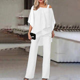 Sleeve Top Trousers Women Casual Irregular Party Set Elegant Two Sets 2025 Spring And