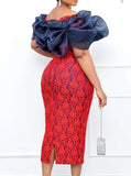 Flower Lace Off Shoulder Midi Party