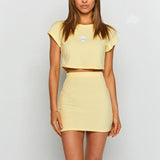 Fashion Lady Skirt Suits Sexy Sleeveless Tops And Casual Drawstring Skirts Outfits Summer Women Two Piece Sets