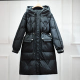 Waterproof Winter Women's Long Puffer Jacket 2022 Big Real Raccoon Fur Hooded Duck Down Coat Female Rain Feather