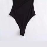 New Tight Shoulder Solid Color Jumpsuit 5644325-Outfit