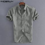 Elegant S-5XL Male Tee Tops Casual Shirts Men Social Shirts Dress Button Turn Down Collar Slim Fit Men Clothes