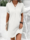 Women's 2025 New V-Neck Solid Color Jacket Comfortable Casual Button