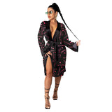 hirigin Aesthetic Cardigan Long Sleeve Midi Bandage Dress Money Pajamas Fall Clothes for Women 2020 Fashion Sexy Lounge