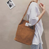 Bags for Women 2022 Corduroy Snap Button Shoulder Bag Large Capacity Reusable Shopping Bag Literary Buckle Tote Female