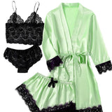 New Ladies Pajamas Four-Piece Sexy Sling Skirt Set Home Lace Pajamas