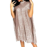 2025 New Small Tie-Collared Bright Dress Loose Women's