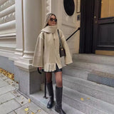 Women's Clothing 2025 Autumn And Winter New Fashion Wool Coat Thick Loose With Scarf Tid