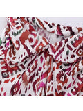 2023 Women Summer Straight Skirts Fashion Print Bow Split Mid-Calf Chiffon Female Casual Sweet Skirt Clothing BB3370-Outfit