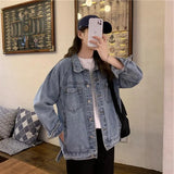 Woherb Style Denim Jacket Women's Versatile Comfort Fall 2024 New Simple Fashion Ins Fashion Jacket Jacket-Outfit