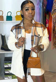 Winter Casual Plaid Print With Lambswool Long Sleeve